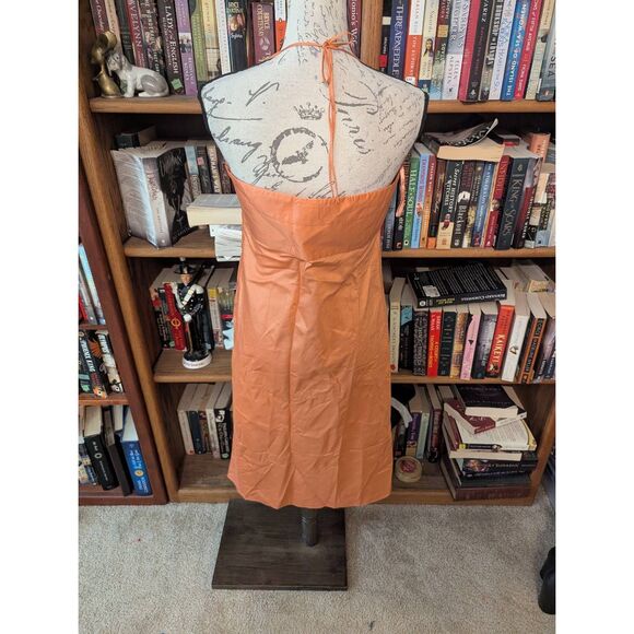 Emanual Ungaro Women's Size 6 100% Silk Peach Knee Length Dress Sleeveless - Picture 2 of 7
